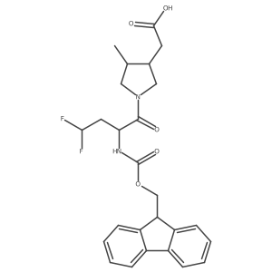 rac-2-[(3R,4R)-1-[2-({[(9H-fluoren-9-yl)methoxy]carbonyl}amino)-4,4-difluorobutanoyl]-4-methylpyrrolidin-3-yl]acetic acid Structure