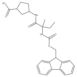 rac-(1R,3S)-3-[2-({[(9H-fluoren-9-yl)methoxy]carbonyl}amino)-2-methylbutanamido]cyclopentane-1-carboxylic acid Structure