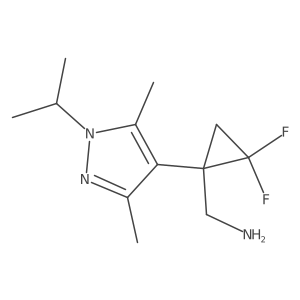 {1-[3,5-dimethyl-1-(propan-2-yl)-1H-pyrazol-4-yl]-2,2-difluorocyclopropyl}methanamine Structure