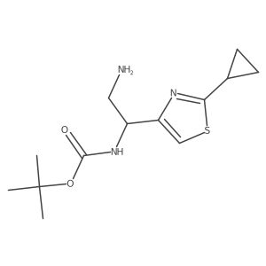 tert-butyl N-[2-amino-1-(2-cyclopropyl-1,3-thiazol-4-yl)ethyl]carbamate Structure