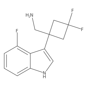 [3,3-difluoro-1-(4-fluoro-1H-indol-3-yl)cyclobutyl]methanamine结构式