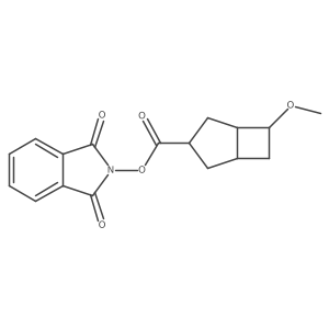 rac-1,3-dioxo-2,3-dihydro-1H-isoindol-2-yl (1R,5R)-6-methoxybicyclo[3.2.0]heptane-3-carboxylate结构式