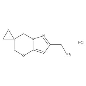 1',3'-Dihydrospiro{cyclopropane-1,2'-pyrazolo[3,2-b][1,3]oxazine}-6'-ylmethanamine hydrochloride结构式