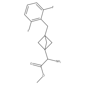 Methyl 2-amino-2-[3-[(2,6-difluorophenyl)methyl]-1-bicyclo[1.1.1]pentanyl]acetate Structure