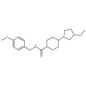 N-[(4-methoxyphenyl)methyl]-4-(3-methoxypyrrolidin-1-yl)piperidine-1-carboxamide结构式