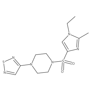 1-[(1-ethyl-2-methyl-1H-imidazol-4-yl)sulfonyl]-4-(1,2,5-thiadiazol-3-yl)piperazine结构式