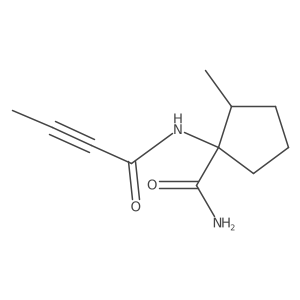 1-(But-2-ynamido)-2-methylcyclopentane-1-carboxamide结构式