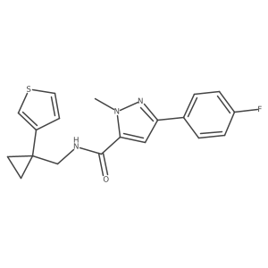 5-(4-Fluorophenyl)-2-methyl-N-[(1-thiophen-3-ylcyclopropyl)methyl]pyrazole-3-carboxamide Structure
