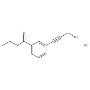 Ethyl 3-(3-aminoprop-1-ynyl)benzoate;hydrochloride结构式