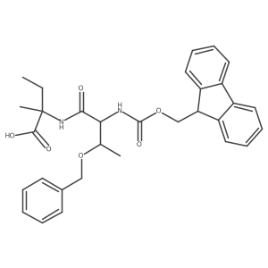 2-[(2R,3S)-3-(benzyloxy)-2-({[(9H-fluoren-9-yl)methoxy]carbonyl}amino)butanamido]-2-methylbutanoic acid Structure