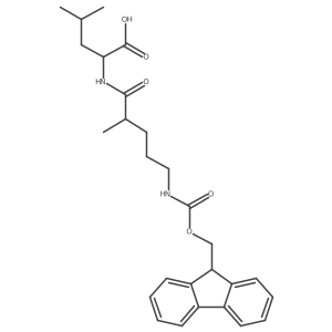 (2R)-2-[5-({[(9H-fluoren-9-yl)methoxy]carbonyl}amino)-2-methylpentanamido]-4-methylpentanoic acid结构式