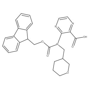 3-({[(9H-fluoren-9-yl)methoxy]carbonyl}[(oxan-3-yl)methyl]amino)pyrazine-2-carboxylic acid结构式