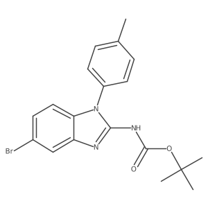 tert-butyl N-[5-bromo-1-(4-methylphenyl)-1H-1,3-benzodiazol-2-yl]carbamate结构式