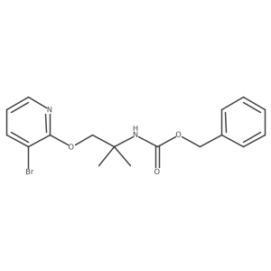benzyl N-{1-[(3-bromopyridin-2-yl)oxy]-2-methylpropan-2-yl}carbamate结构式