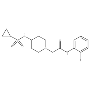 2-(4-cyclopropanesulfonamidopiperidin-1-yl)-N-(2-fluorophenyl)acetamide Structure