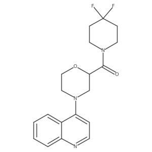 4-[2-(4,4-Difluoropiperidine-1-carbonyl)morpholin-4-yl]quinoline结构式