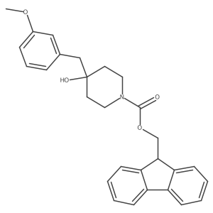 (9H-fluoren-9-yl)methyl 4-hydroxy-4-[(3-methoxyphenyl)methyl]piperidine-1-carboxylate结构式