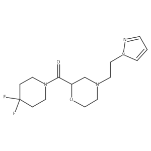 2-(4,4-difluoropiperidine-1-carbonyl)-4-[2-(1H-pyrazol-1-yl)ethyl]morpholine结构式