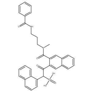 (2-{3-[(3-Benzoylamino-propyl)-methyl-carbamoyl]-naphthalen-2-yl}-1-naphthalen-1-yl-2-oxo-ethyl)-phosphonic acid Structure