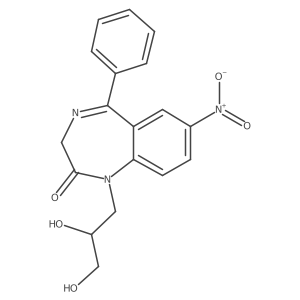 1-(2,3-dihydroxypropyl)-7-nitro-5-phenyl-3H-1,4-benzodiazepin-2-one结构式