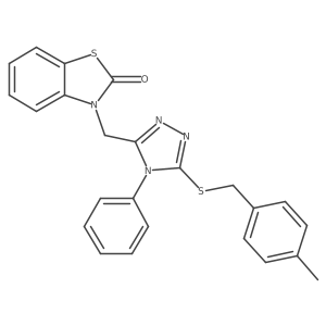 3-((5-((4-methylbenzyl)thio)-4-phenyl-4H-1,2,4-triazol-3-yl)methyl)benzo[d]thiazol-2(3H)-one Structure