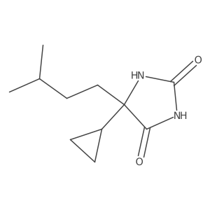 5-Cyclopropyl-5-(3-methylbutyl)imidazolidine-2,4-dione Structure