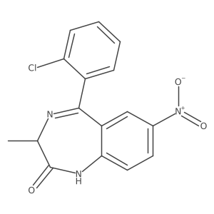 2H-1,4-Benzodiazepin-2-one, 5-(2-chlorophenyl)-1,3-dihydro-3-methyl-7-nitro-, (R)-结构式