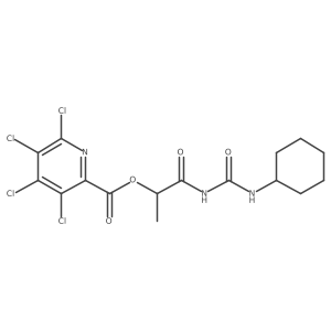 1-[(Cyclohexylcarbamoyl)amino]-1-oxopropan-2-yl 3,4,5,6-tetrachloropyridine-2-carboxylate Structure