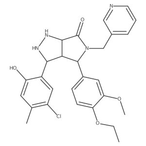 3-(5-Chloro-2-hydroxy-4-methylphenyl)-4-(4-ethoxy-3-methoxyphenyl)-5-(pyridin-3-ylmethyl)-1,2,3,3a,4,6a-hexahydropyrrolo[3,4-c]pyrazol-6-one结构式