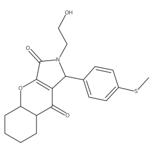 2-(2-hydroxyethyl)-1-(4-methylsulfanylphenyl)-4a,5,6,7,8,8a-hexahydro-1H-chromeno[2,3-c]pyrrole-3,9-dione Structure