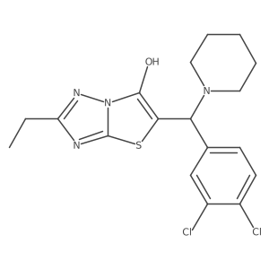 5-((3,4-Dichlorophenyl)(piperidin-1-yl)methyl)-2-ethylthiazolo[3,2-b][1,2,4]triazol-6-ol Structure
