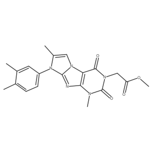 methyl 2-(8-(3,4-dimethylphenyl)-1,7-dimethyl-2,4-dioxo-1H-imidazo[2,1-f]purin-3(2H,4H,8H)-yl)acetate结构式