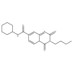 N-cyclohexyl-3-(2-methoxyethyl)-2,4-dioxo-4aH-quinazoline-7-carboxamide结构式