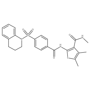 N,4,5-trimethyl-2-[4-(1,2,3,4-tetrahydroquinoline-1-sulfonyl)benzamido]thiophene-3-carboxamide结构式