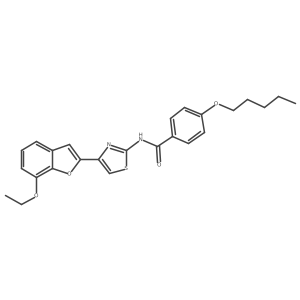 N-(4-(7-ethoxybenzofuran-2-yl)thiazol-2-yl)-4-(pentyloxy)benzamide结构式