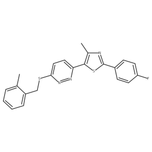 2-(4-Fluorophenyl)-4-methyl-5-(6-((2-methylbenzyl)thio)pyridazin-3-yl)thiazole Structure