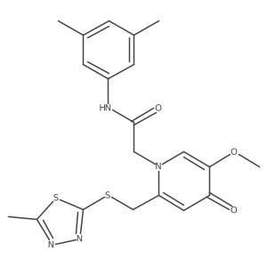 N-(3,5-dimethylphenyl)-2-(5-methoxy-2-(((5-methyl-1,3,4-thiadiazol-2-yl)thio)methyl)-4-oxopyridin-1(4H)-yl)acetamide结构式