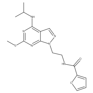 N-(2-(4-(isopropylamino)-6-(methylthio)-1H-pyrazolo[3,4-d]pyrimidin-1-yl)ethyl)furan-2-carboxamide结构式