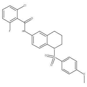 2-chloro-6-fluoro-N-[1-(4-methoxybenzenesulfonyl)-1,2,3,4-tetrahydroquinolin-6-yl]benzamide Structure