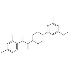 N-(2,4-difluorophenyl)-4-(6-methoxy-2-methylpyrimidin-4-yl)piperazine-1-carboxamide结构式