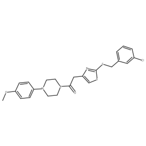 2-(2-((3-Chlorobenzyl)thio)thiazol-4-yl)-1-(4-(4-methoxyphenyl)piperazin-1-yl)ethanone结构式
