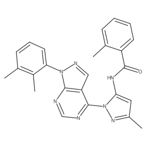 N-{1-[1-(2,3-dimethylphenyl)-1H-pyrazolo[3,4-d]pyrimidin-4-yl]-3-methyl-1H-pyrazol-5-yl}-2-methylbenzamide Structure