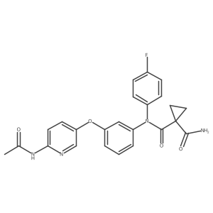 N-(3-((6-Acetamidopyridin-3-yl)oxy)phenyl)-N-(4-fluorophenyl)cyclopropane-1,1-dicarboxamide Structure