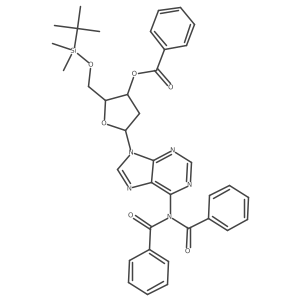 O5'-tert-butyldimethylsilyl-N6,N6,O3'-tribenzoyl-2'-deoxyadenosine Structure