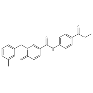 Methyl 4-(1-(3-fluorobenzyl)-6-oxo-1,6-dihydropyridazine-3-carboxamido)benzoate Structure