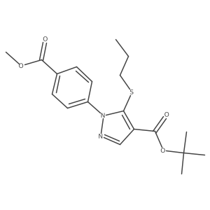 Tert-butyl 1-(4-methoxycarbonylphenyl)-5-propylsulfanyl-pyrazole-4-carboxylate结构式
