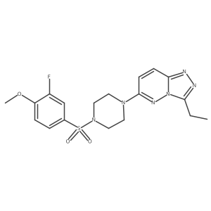 1-{3-Ethyl-[1,2,4]triazolo[4,3-b]pyridazin-6-yl}-4-(3-fluoro-4-methoxybenzenesulfonyl)piperazine结构式
