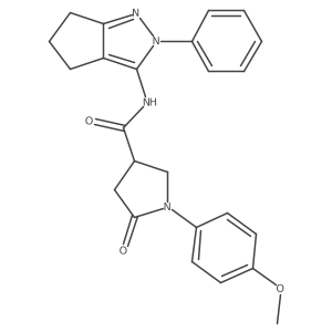 1-(4-methoxyphenyl)-5-oxo-N-(2-phenyl-2,4,5,6-tetrahydrocyclopenta[c]pyrazol-3-yl)pyrrolidine-3-carboxamide Structure