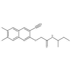 2-[(3-Cyano-6,7-dimethyl-2-quinolinyl)thio]-N-(1-methylpropyl)acetamide结构式
