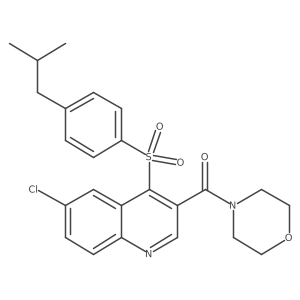 (6-Chloro-4-((4-isobutylphenyl)sulfonyl)quinolin-3-yl)(morpholino)methanone结构式